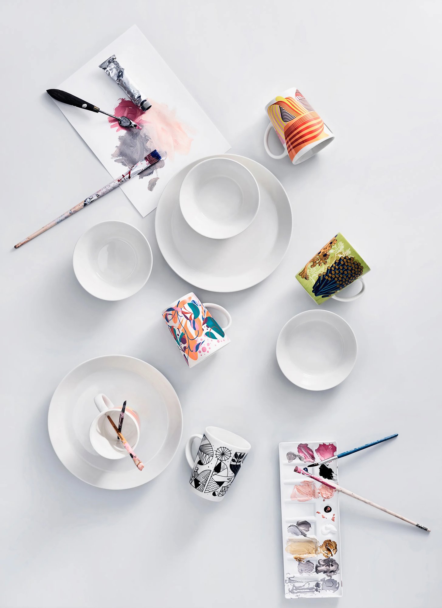 Collage of course materials and plated dishes